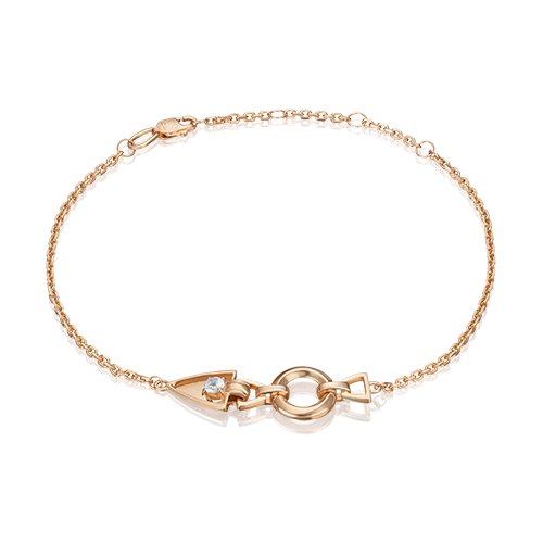 Браслет «Контрасты» из красного золота с натуральным топазом white 05-0702-00-201-1110