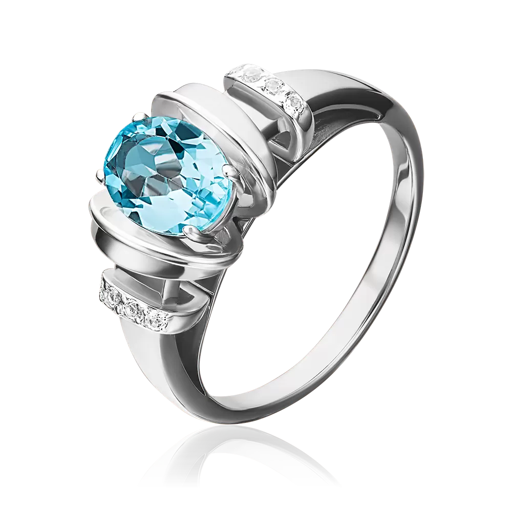 Кольцо из белого золота с топазом и натуральными топазами white 01-5315-00-201-1120-57