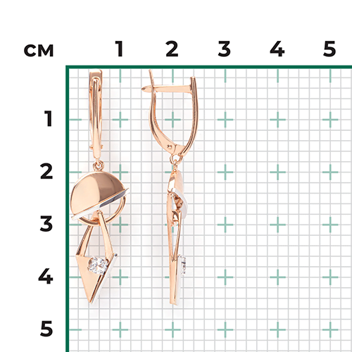 Серьги «Контрасты» из комбинированного золота с натуральным топазом white 02-4846-00-201-1111