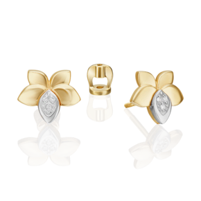 Серьги-пусеты из комбинированного золота с бриллиантами 02-5018-00-101-1121