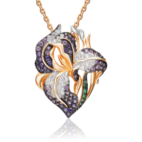 Подвеска «Ирис» из красного золота с фианитами 03-2476-01-404-1110-53