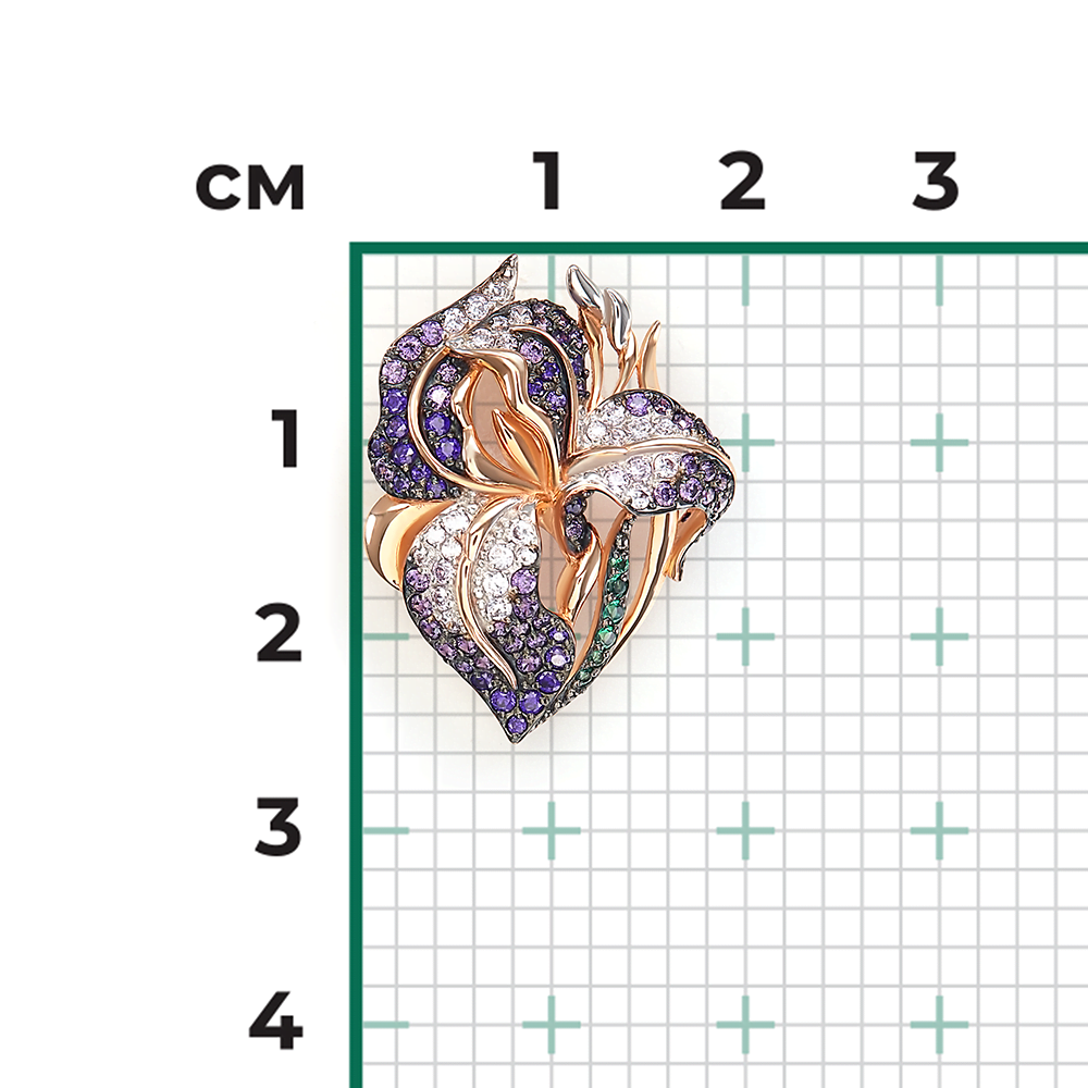 Подвеска «Ирис» из красного золота с фианитами 03-2476-01-404-1110-53