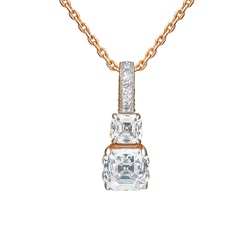 Подвеска из красного золота с фианитами 03-2040-00-501-1110-38