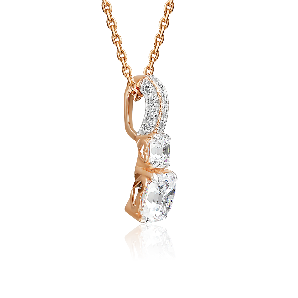 Подвеска из красного золота с фианитами 03-2040-00-501-1110-38