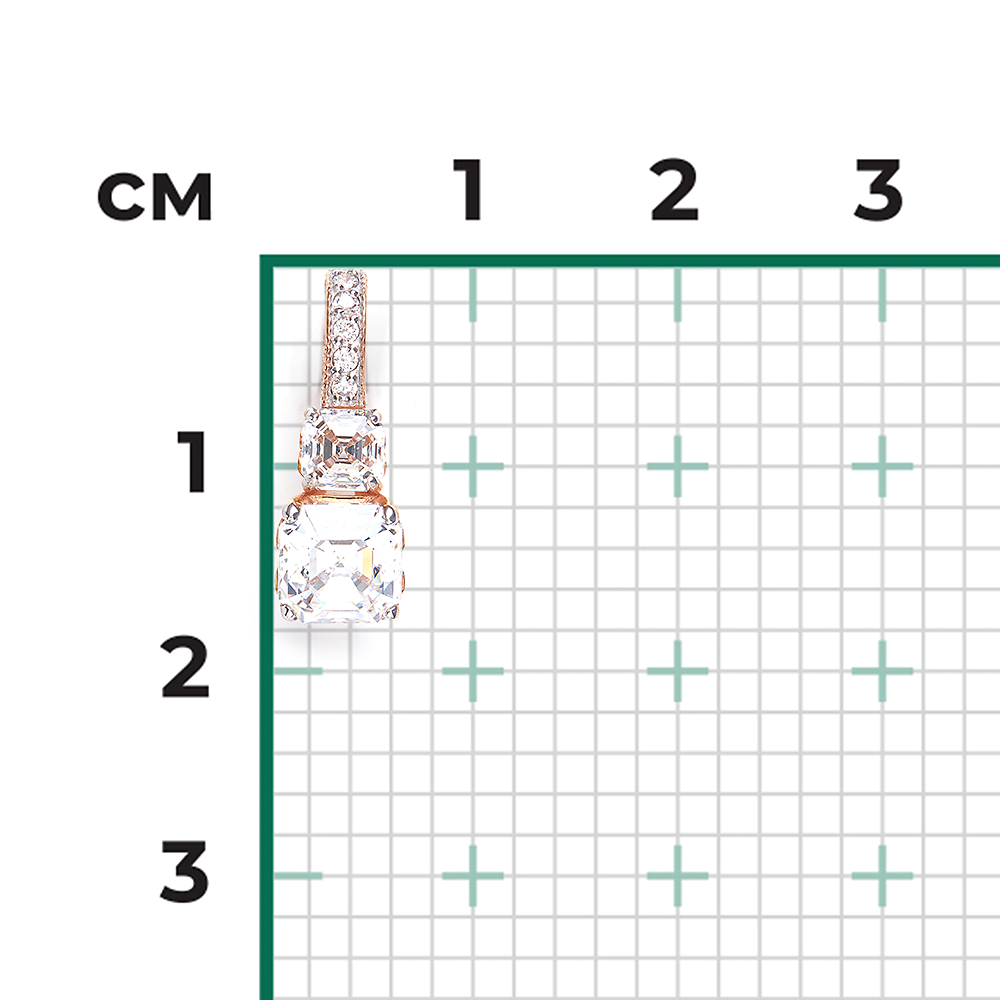 Подвеска из красного золота с фианитами 03-2040-00-501-1110-38