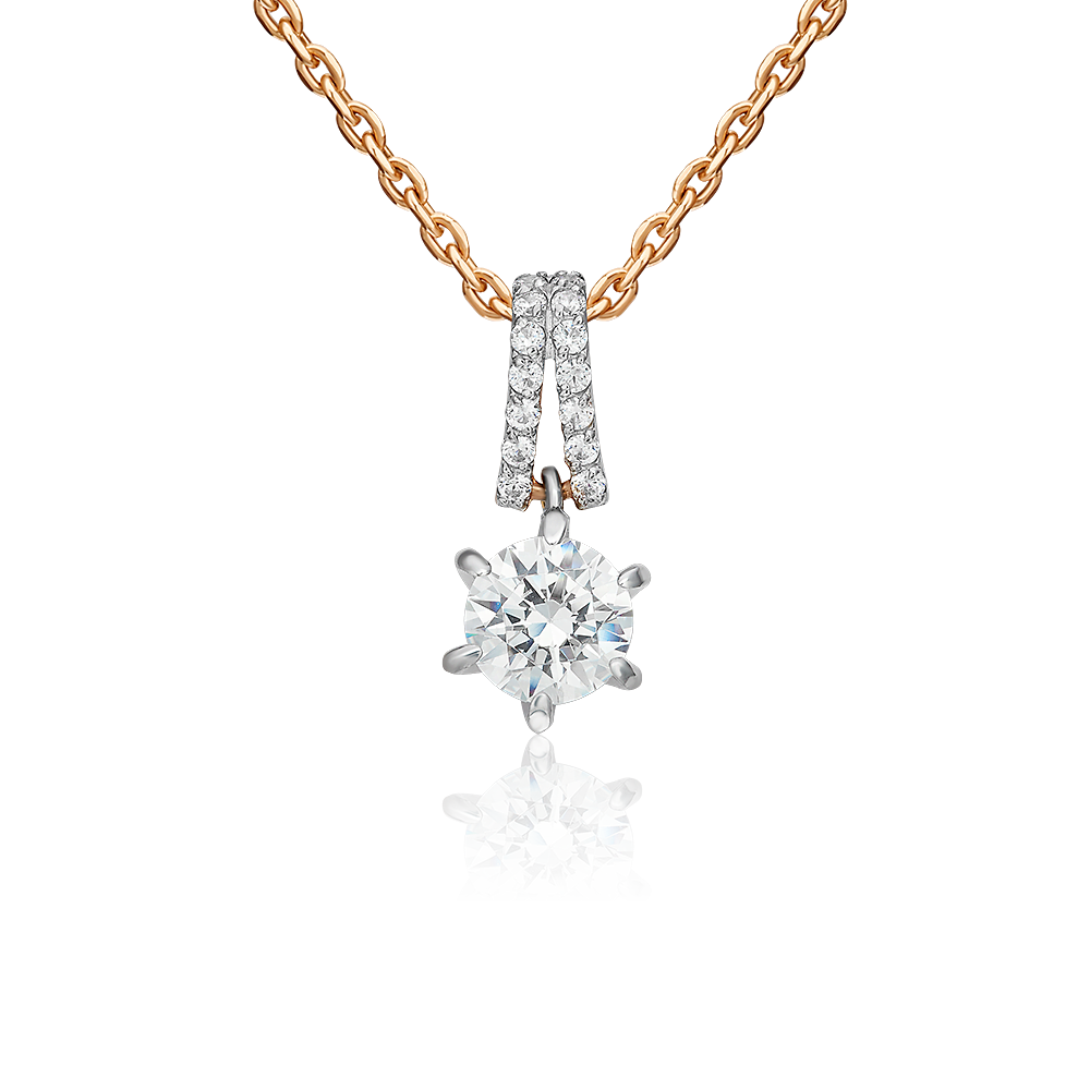 Подвеска из комбинированного золота с фианитами 03-2042-00-501-1111-38