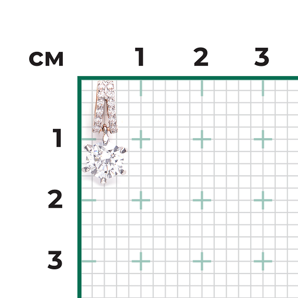 Подвеска из комбинированного золота с фианитами 03-2042-00-501-1111-38