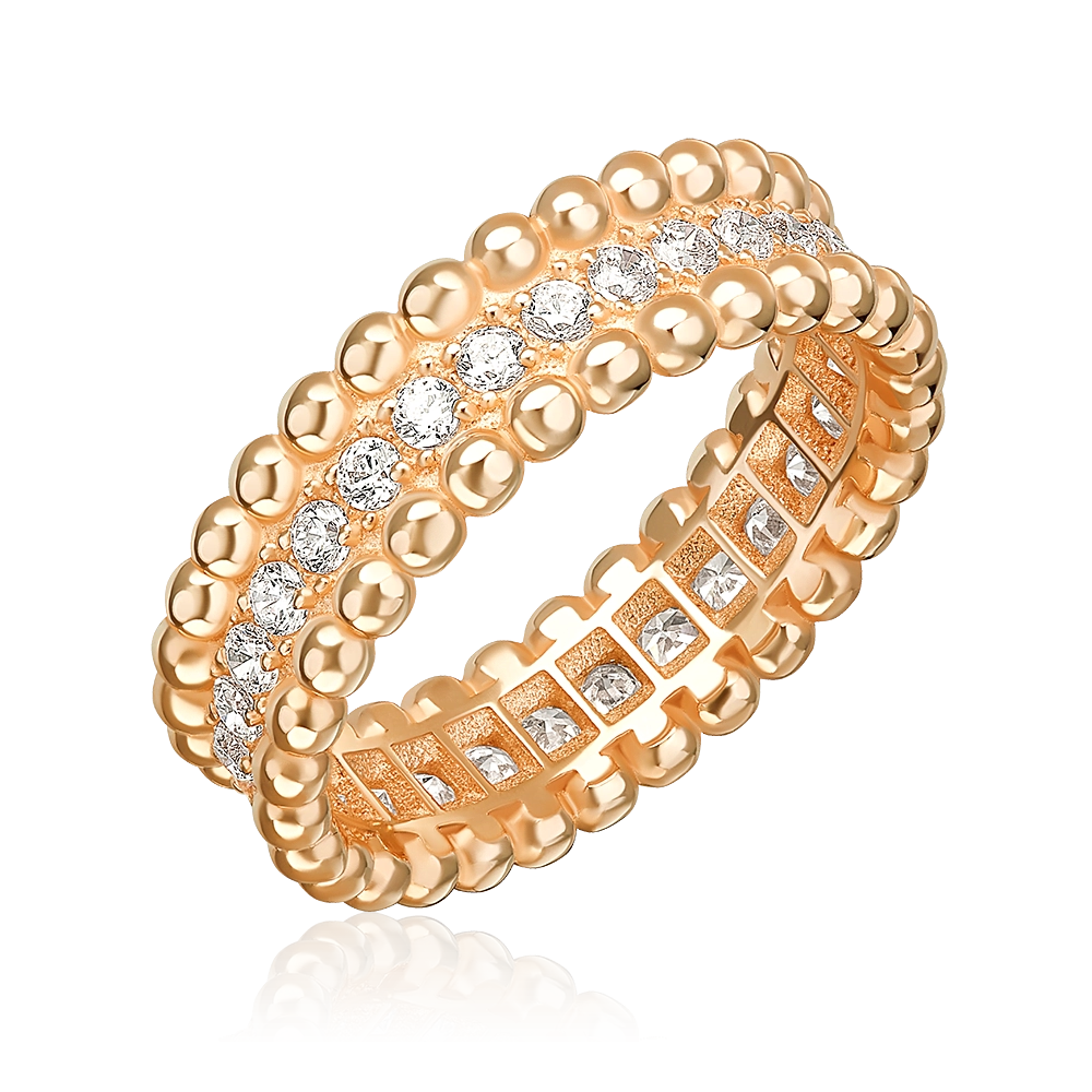 Кольцо из красного золота с фианитами 01-5929-00-401-1110