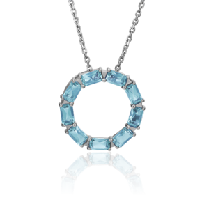 Подвеска из белого золота с топазами