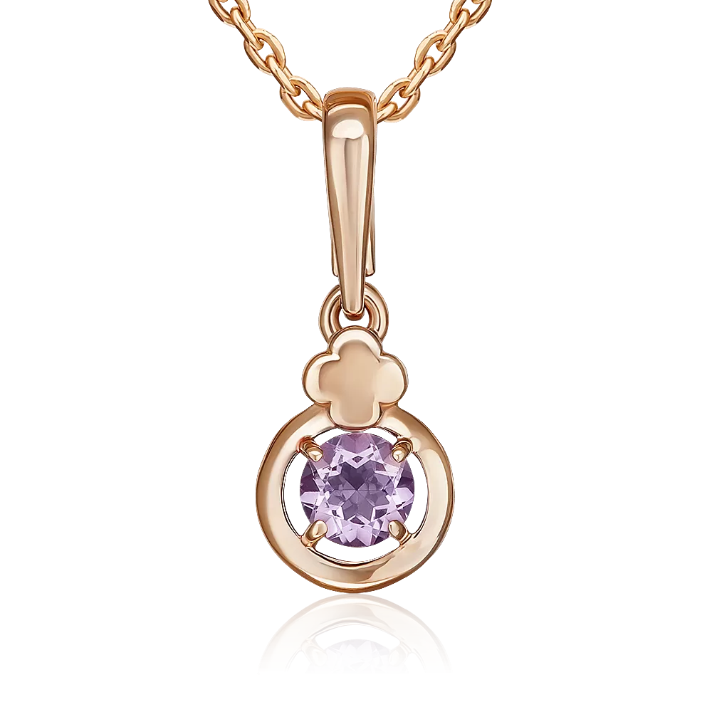 Подвеска из красного золота с аметистом 03-3572-00-203-1110