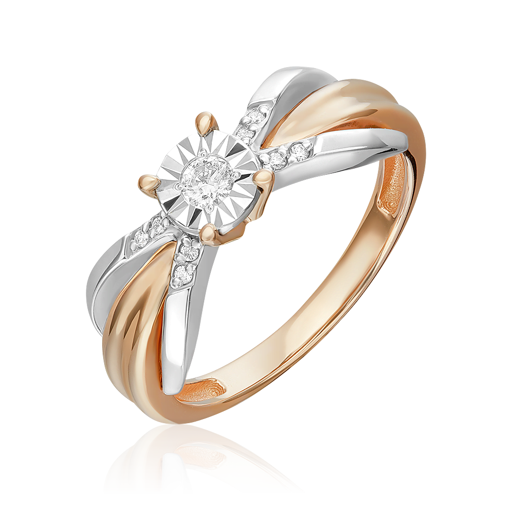 Кольцо из комбинированного золота с бриллиантами 01-5725-00-101-1111