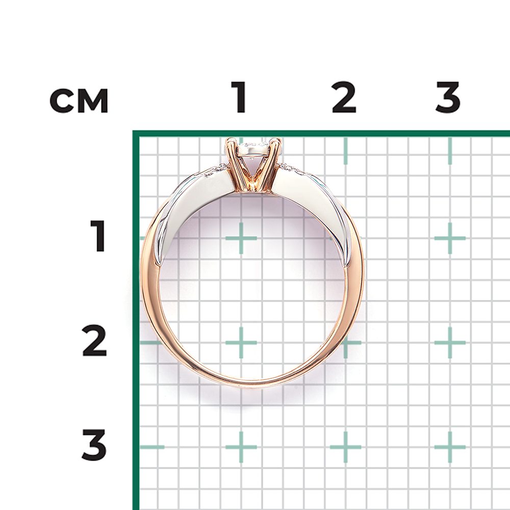 Кольцо из комбинированного золота с бриллиантами 01-5725-00-101-1111