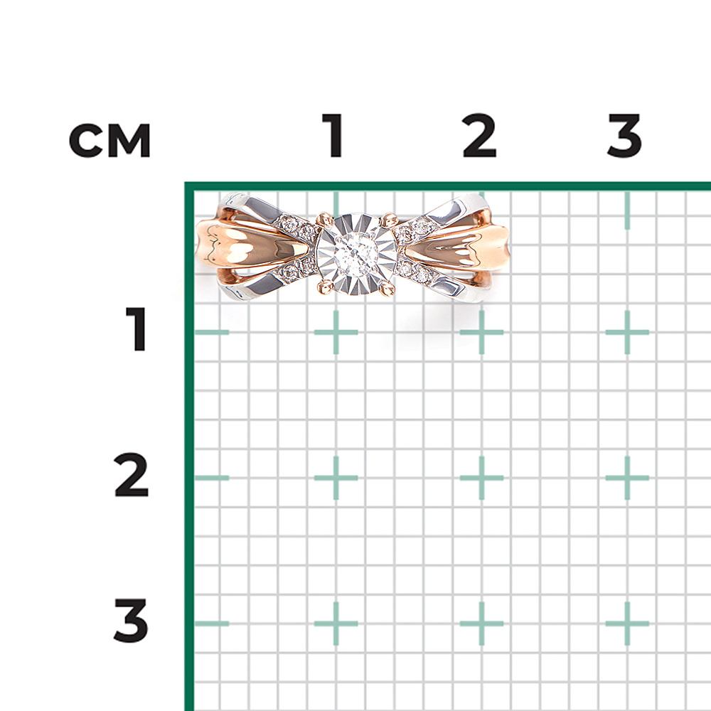 Кольцо из комбинированного золота с бриллиантами 01-5725-00-101-1111