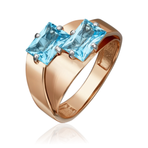 Кольцо из красного золота с топазами