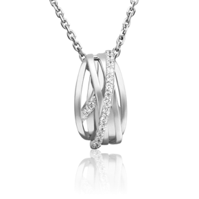 Подвеска из белого золота с фианитами 03-3106-00-401-1120-24