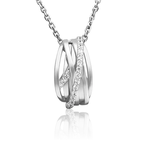 Подвеска из белого золота с фианитами 03-3106-00-401-1120-24