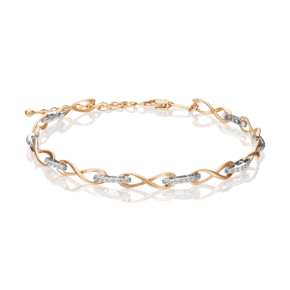 Браслет из комбинированного золота с фианитами 05-0624-00-401-1111-24