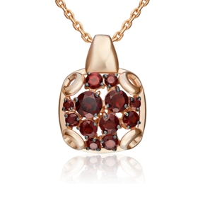 Подвеска из красного золота с гранатами 03-3567-00-204-1110
