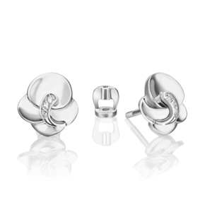 Серьги-пусеты из белого золота с бриллиантами