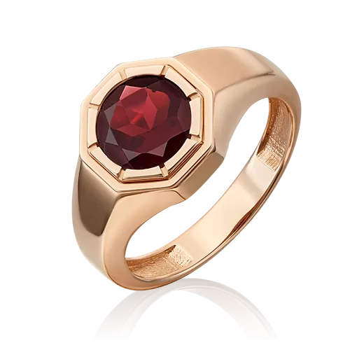 Печатка из красного золота с гранатом 01-5324-00-204-1110-46