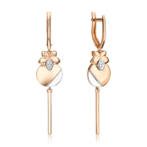 Серьги с английским замком из комбинированного золота с бриллиантами 02-5016-00-101-1111