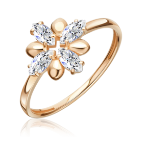 Кольцо из красного золота с фианитами 01-5944-00-401-1110