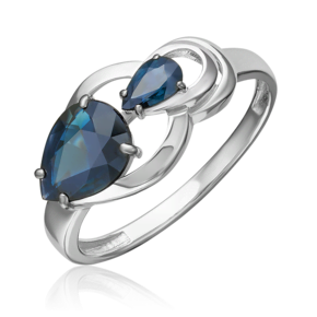 Кольцо из белого золота с сапфирами 01-5863-00-102-1120