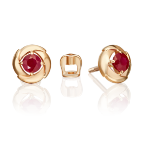 Серьги-пусеты из красного золота с рубином 02-5480-00-104-1110