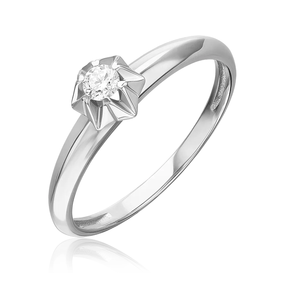 Кольцо из белого золота с бриллиантом 01-5806-00-101-1120