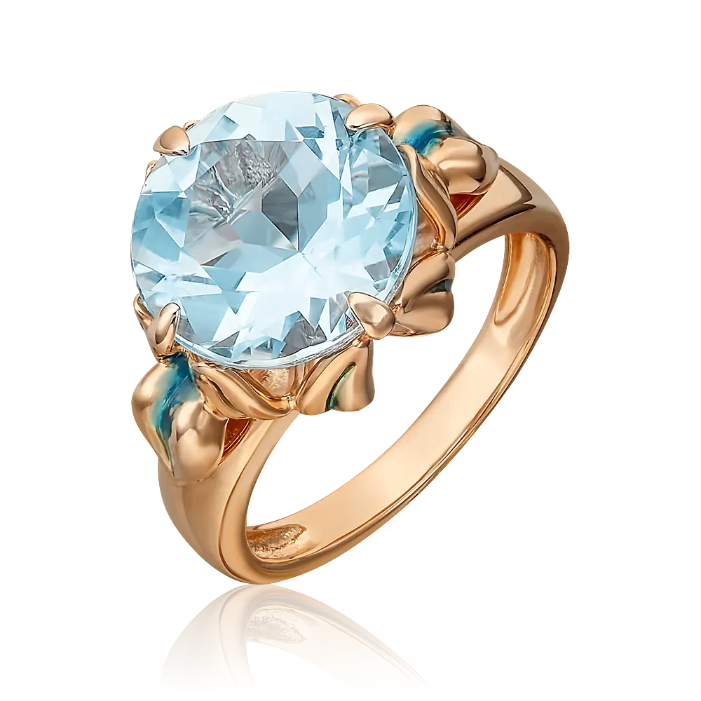 Кольцо из красного золота с топазом и эмалью 01-5407-00-201-1110-46