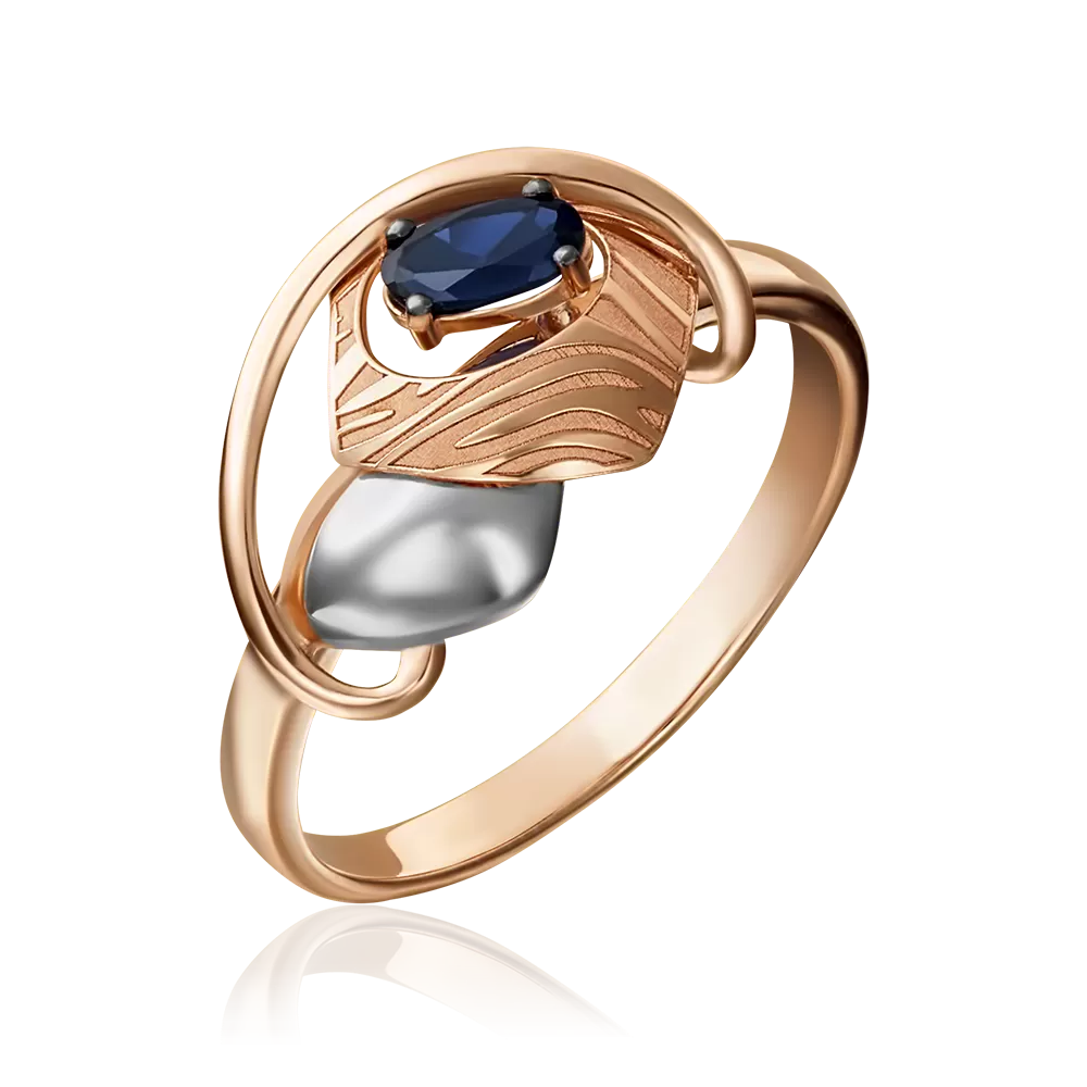 Кольцо из красного золота с сапфиром 01-5176-00-102-1110-30