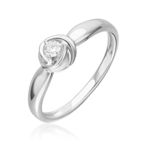 Помолвочное кольцо из белого золота с бриллиантом 01-5848-00-101-1120