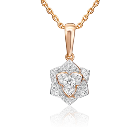 Подвеска «Цветок» из красного золота с фианитами 03-2021-00-401-1110-23