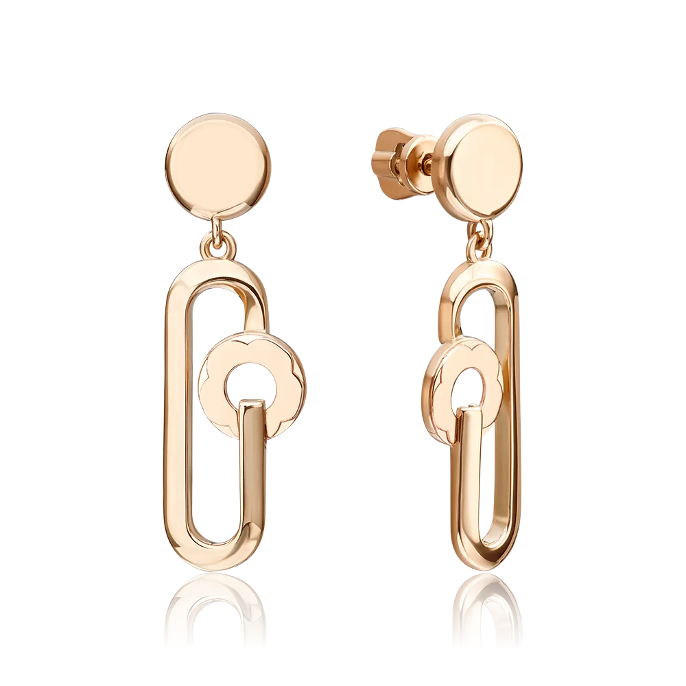 Серьги-пусеты из красного золота 02-5003-00-000-1110