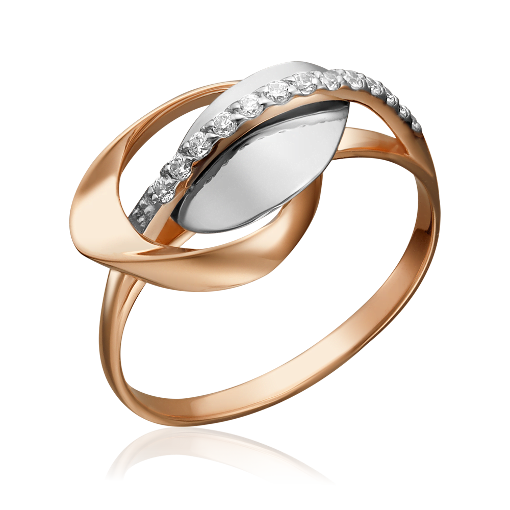 Кольцо из комбинированного золота с фианитами 01-5271-00-401-1111-23