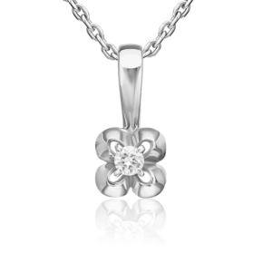 Подвеска из белого золота с бриллиантом 03-3577-00-101-1120