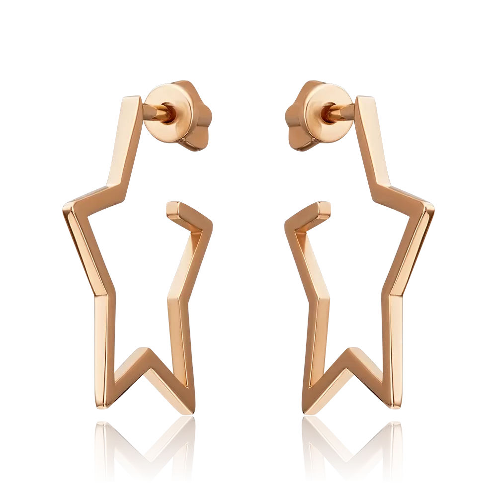 Серьги-пусеты «Звёзды» из красного золота 02-4479-00-000-1110-02