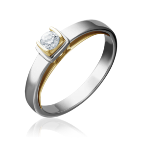 Кольцо из комбинированного золота с фианитом 01-5171-00-501-1121-38