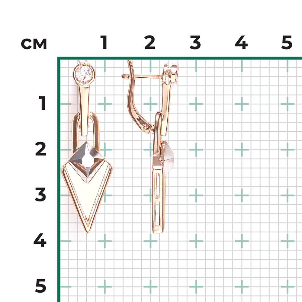Серьги с английским замком из комбинированного золота с натуральным топазом white 02-5035-00-201-1111