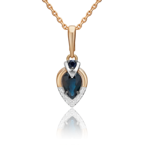 Подвеска из комбинированного золота с сапфирами и бриллиантами 03-3461-00-105-1111