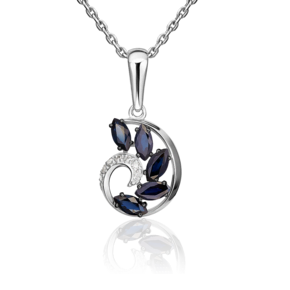 Подвеска из белого золота с сапфирами и бриллиантами 03-0527-00-105-1120-30