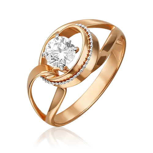Кольцо из комбинированного золота с фианитом 01-5423-00-501-1111-38