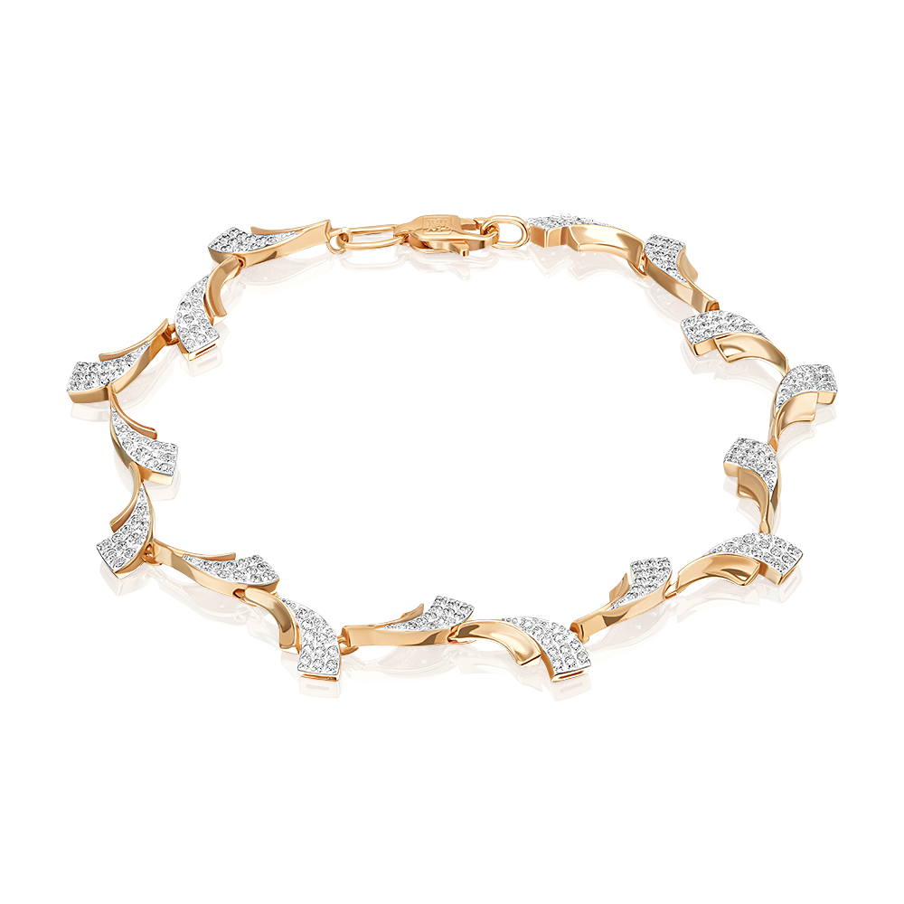 Браслет из красного золота с фианитами 05-0324-00-401-1110-33