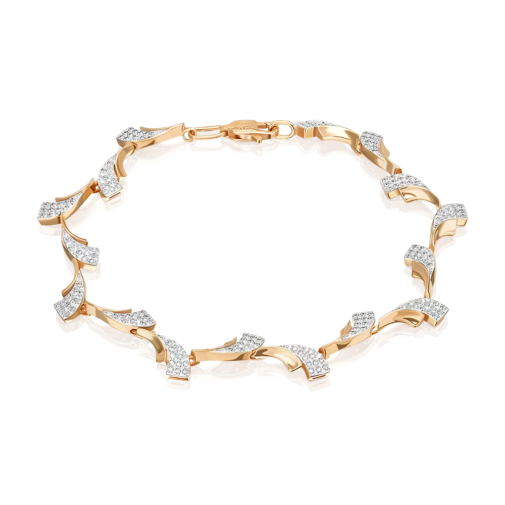 Браслет из красного золота с фианитами 05-0324-00-401-1110-33