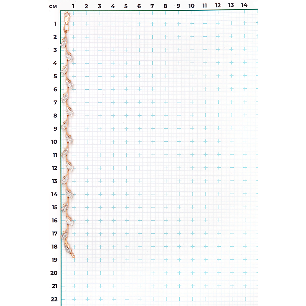 Браслет из красного золота с фианитами 05-0324-00-401-1110-33