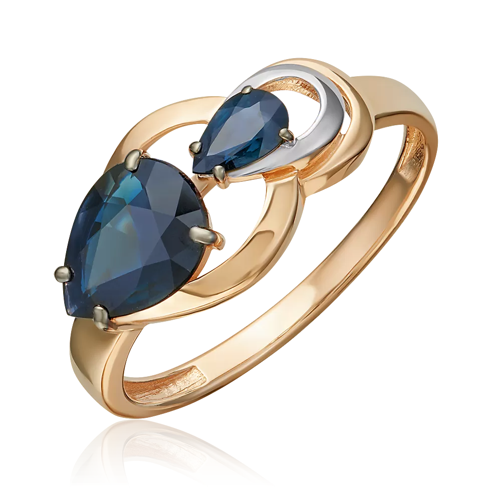 Кольцо из красного золота с сапфирами 01-5863-00-102-1110