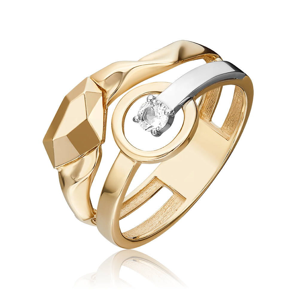 Кольцо из комбинированного золота с натуральным топазом white 01-5613-00-201-1121