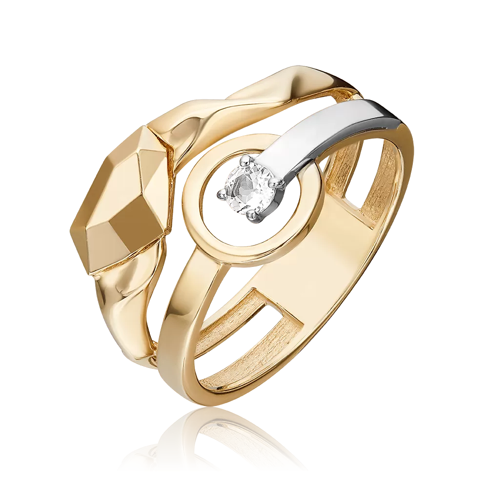 Кольцо из комбинированного золота с натуральным топазом white 01-5613-00-201-1121