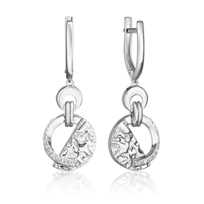 Серьги с английским замком из серебра с фианитами 02-5064-00-401-0200