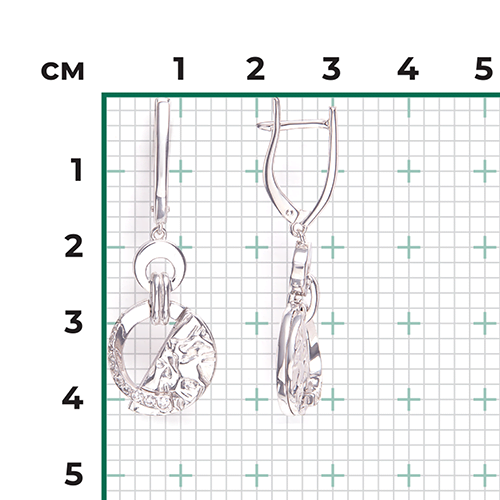 Серьги с английским замком из серебра с фианитами 02-5064-00-401-0200